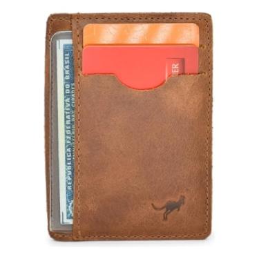 Imagem de Carteira Porta Cartão Para Cnh,cédulas,cartões Couro Bovino(MARROM CLARO)