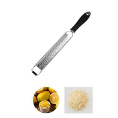 Imagem de Ralador Culinário Aço Inoxidável com Cabo Ergonômico, Lâmina Microserrilhada, Raspas Limão Laranja Profissional