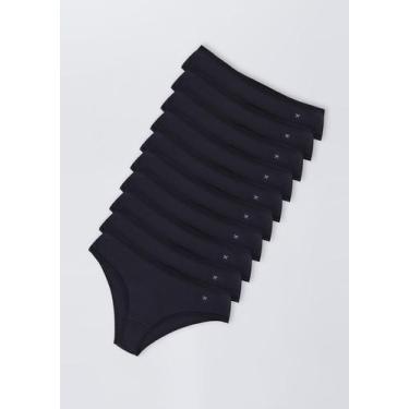 Imagem de Kit Com 10 Calcinhas Básicas Caleçon Em Algodão Com Elastano - Hering,