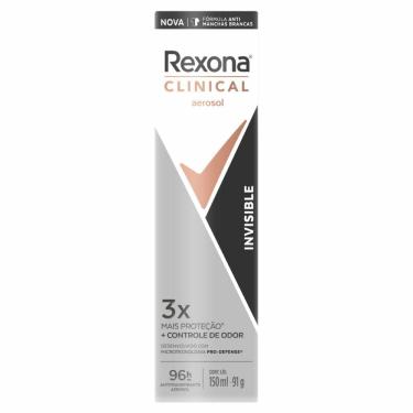 Imagem de Desodorante Antitranspirante Aerosol Rexona Clinical Invisible 96h 150ml