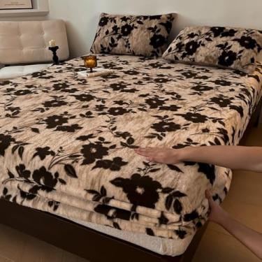 Imagem de Capa de colchão, respirável, acolchoado, protetor de cama, decorativo, bolsos profundos, acolchoado e silencioso, lavável na máquina - marrom - 3||solteiro: 119 x 200 cm (conjunto de 3 peças)