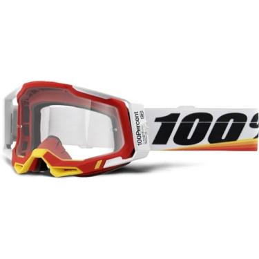 Imagem de 100% Racecraft 2 Mountain Bike & Motocross Goggles - MX and MTB Racing Protective Eyewear (Arsham Red - Clear Lens)