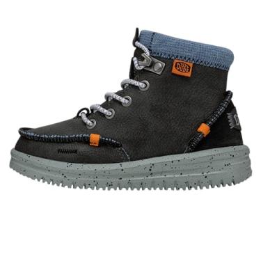 Imagem de Hey Dude Bradley Boot Bota infantil de couro preto tamanho 9 | Botas infantis | Botas infantis | Confortável e leve
