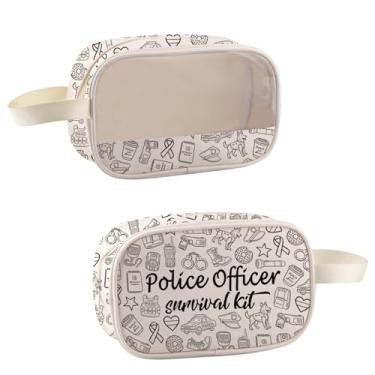 Imagem de TSOTMO Bolsa de policial para presente de policial kit de sobrevivência de policial bolsa com zíper para presente da academia de polícia, Bolsa de policial, Sacos de cosméticos