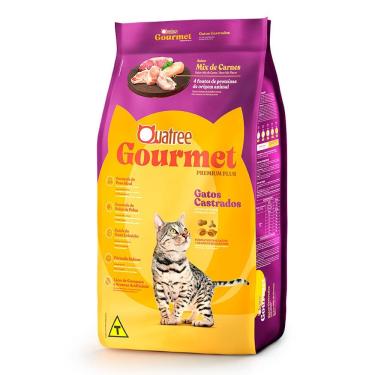Imagem de Ração para Gatos Castrados Quatree Gourmet Premium Plus Sabor Mix de Carnes 10,1Kg