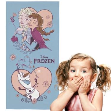 Imagem de Toalha Frozen Banho Praia Piscina Infantil Criança Menina Princesa Elsa Felpuda Aveludada 70x140cm