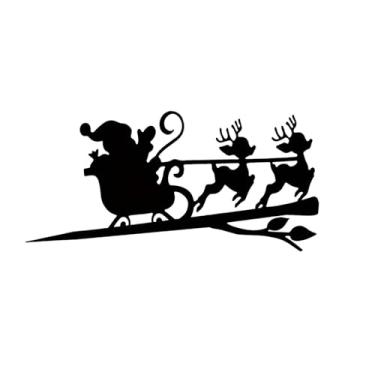 Imagem de predolo Inserção de árvore em metal, arte decorativa, artesanato, Papai Noel, rena, galho, silhueta de ferro para pátio, casa, fazenda, jardim