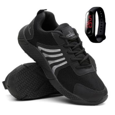 Imagem de Kit Tênis Para Treino Corrida Caminhada Academia Masculino Super Leve Relógio-Masculino