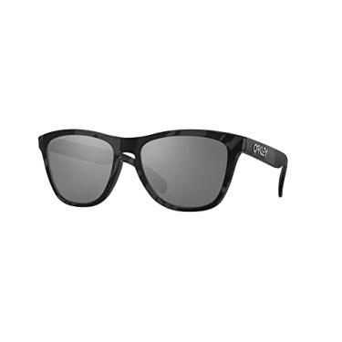 Imagem de Oakley Frogskins (a) 0O9245 Óculos de sol retangulares de irídio polarizado, preto polido, 54,01 mm, Black Camo/Prizm Black, 55 mm