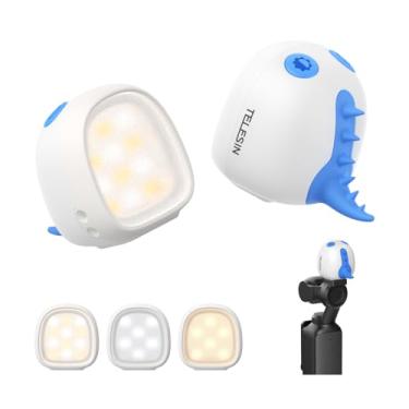 Imagem de TELESIN Kit de luz de preenchimento magnético mini monstro para DJI Osmo Pocket 3 12H Vida útil da bateria e luz LED de brilho ajustável de 3 níveis com suporte de luz de preenchimento para vlogging e