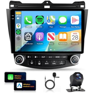 Imagem de [4+128G] Estéreo automotivo para Honda Accord 7th 2003-2007 sem fio Carplay Android Auto, rádio com tela sensível ao toque de 10,1 polegadas, Android/GPS/WiFi/EQ DSP/UI/Bluetooth5.0/SWC/câmera reserva