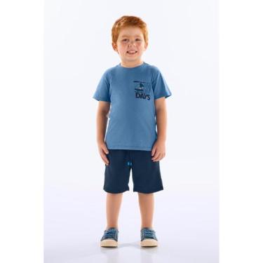 Imagem de Conjunto Infantil Camiseta e Bermuda Up Baby, Azul, 10