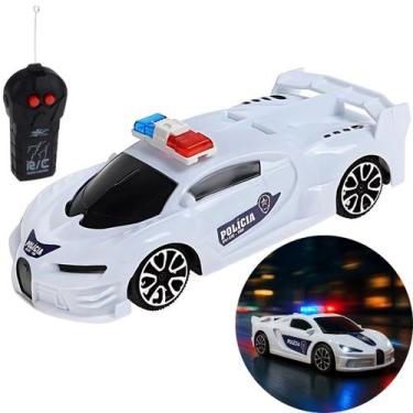 Imagem de Carrinho de Controle Remoto Polícia Esportivo Sem Fio 3 Funções Resist