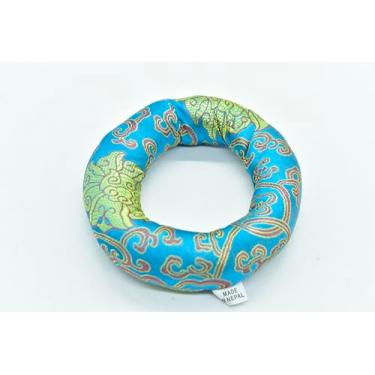 Imagem de Almofada de anel de brocado de seda de 15 cm para tigela tibetana e cristal ~ Melhor para tigela de 17,78 cm a 20,3 cm (azul celeste)