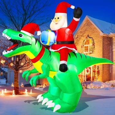 Imagem de zukakii Brinquedo inflável de Papai Noel em dinossauro