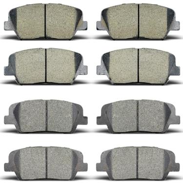 Imagem de D1432-8549 D1439-8575 Conjunto de pastilhas de freio a disco semi metálico dianteiro e traseiro adequado para Hyundai Santa Fe 2010-2012, para Hyundai Santa Fe Sport 2013-2014, para Kia Sorento 2011