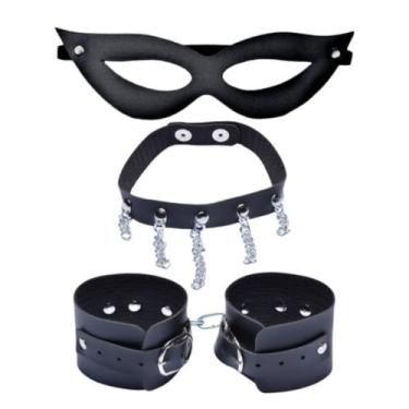 Imagem de Kit Prisioneira 1 Dominatrix Kit Erótico com Gargantilha, Máscara Tiazinha e Algemas Sensuais DX513