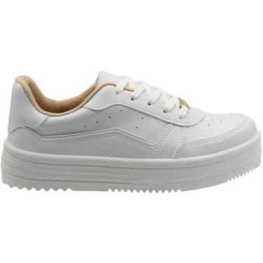 Imagem de Tênis Plataforma Casual Moleca Napa Sardenha Feminino, Branco, 35