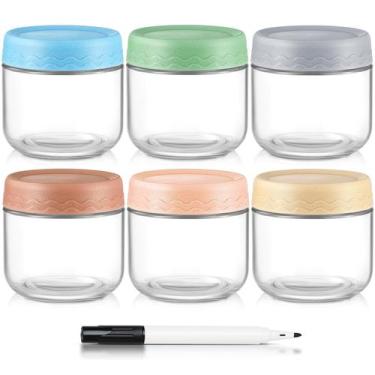 Imagem de Frascos de armazenamento de vidro DRKIO 300mL com tampas herméticas, p