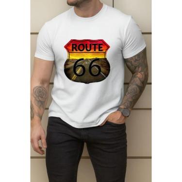 Imagem de Camisa Masculina Estampada Route 66 Algodão Premium Estilosa - Versitz