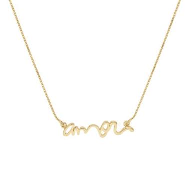 Imagem de Colar Cordao Amor Folheada Ouro 18k - Papillon Semi Jóias