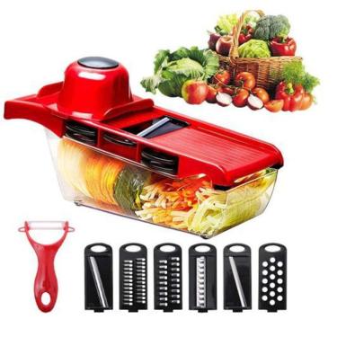Imagem de Mandoline Slicer Nicer Fatiador Cortador De Legumes 6 Em 1