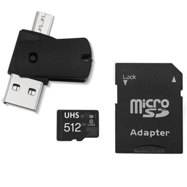 Imagem de Kit 4 em 1 Cartao de Memoria 512GB Ultra High Speed-I U3 + Adptador USB/OTG Tipo C + Adaptador SD - MC155