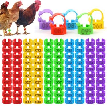 Imagem de CeroDimo Faixas de perna de aves numeradas de 16 mm – Anéis coloridos de perna de frango para patos, gansos, perus, pássaros de caça – Faixas de identificação de pássaros para criação de aves e manejo