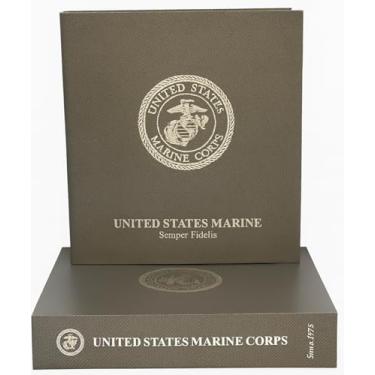 Imagem de Conjunto de fichário e caixa militar dos EUA - Série de livros I Love Me (Corpo de Fuzileiros Navais dos EUA) - Divisores personalizados e protetores de documentos incluídos