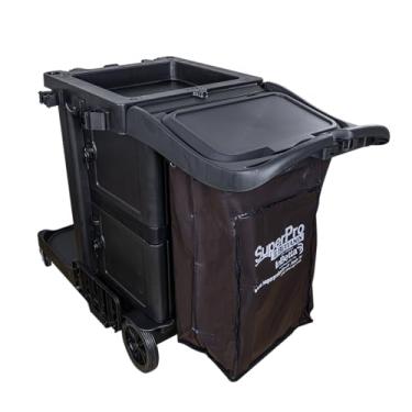 Imagem de Carro de Limpeza Funcional com Portas, Cor Preto, SuperPro Bettanin