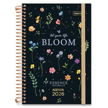 Imagem de Agenda 2026 Diária Cadersil Estampa Essence – Capa Dura com Hot Stamping Dourado – 176 Folhas – Fechamento com Elástico – Ideal para Organização Pessoal com Estilo