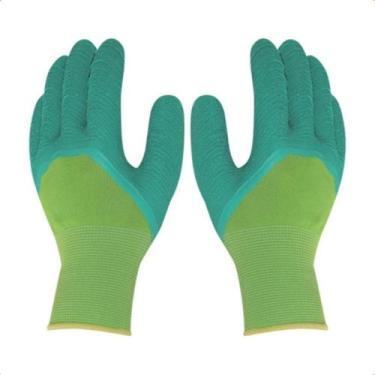 Imagem de Par Luva Emborrachada Reforçada Malha Corrugada Banho Látex Coleta Jar