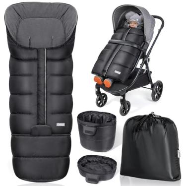 Imagem de Orzbow Bolsa universal para carrinho de bebê com protetor de pés extra para crianças, capa de cobertor de inverno quente à prova d'água para carrinho de bebê, bolsa para bebês – Proteja os bebês dos