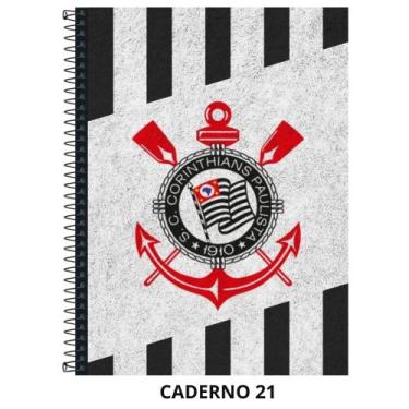 Imagem de Caderno corinthians capa dura - 1 matéria - 80 folhas - grande - Janda