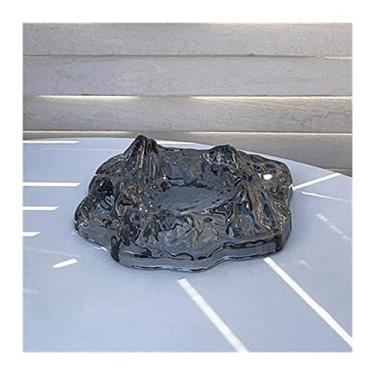 Imagem de Cinzeiro de erva daninha cinzeiro de vidro simples cinzeiro transparente para casa sala de estar sala de jantar mesa cinzeiro decorativo criativo cinzeiro para cigarros (cor: 002)