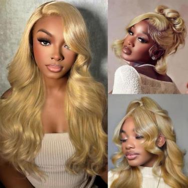 Imagem de Peruca Ruaswey Honey Blonde Cabelo humano Body Wave Perucas frontais d