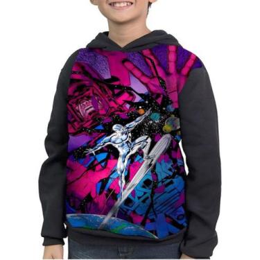 Imagem de Moletom Infantil Galactus E Surfista Prateado - smoke, Preto, 4
