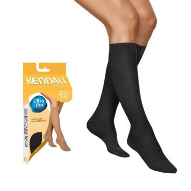 Imagem de Meia de Compressão Kendall 3/4 20-30mmHg com ponteira 1502 Preta - M, 