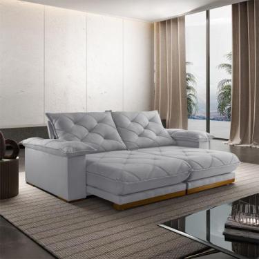 Imagem de Sofá Retrátil Marrocos 2,30M 04 Lugares Molas Ensacadas TXR, Prata