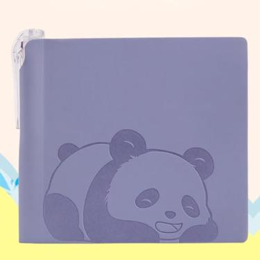Imagem de Mini agenda portátil de bolso, caderno de capa dura com 200 páginas, 10 x 10 cm, para suprimentos de viagem de escritório, caderno de composição pautada com capa de poliuretano panda (não inclui