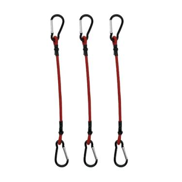 Imagem de Corda elástica resistente de 61 cm com ganchos (pacote com 3) – Elástico para acampamento, carga, bicicleta, trailer, ar livre, bagagem