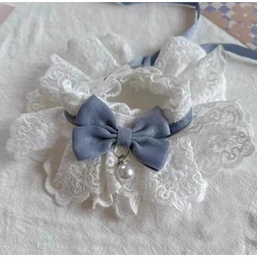 Imagem de 1 colar de gatinho gravata borboleta babador ajustável estilo elegante acessório para animais de estimação para fotos, festas, uso diário, ajuste confortável, azul