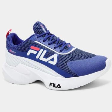 Imagem de Tênis Infantil Fila Progress - Azul Royal e Cinza, 35