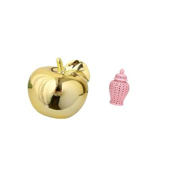 Imagem de Fenteer Escultura de Frutas, Estatueta de Cerâmica, Coleção de Decoração, Artesanato, Ornamento Delicado, Estátua de Mesa com Tampa, Arranjo Floral, Ornamento