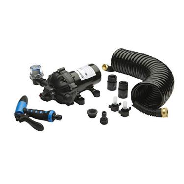 Imagem de Whale WD4527S Bomba de lavagem de alta pressão, 4,5 gal/min, 70 psi, 24 V, com mangueira de bobina de 7,8 m e gatilho ajustável