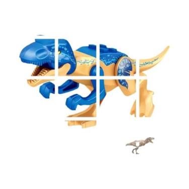 Imagem de Blocos De Montar De Dinossauros Jurássicos: Velociraptor, Triceratops,
