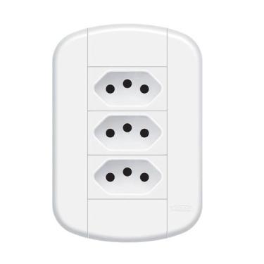 Imagem de Tomada Tripla 20A Branca De Embutir 4X2 Blanc Mais Fame