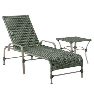 Imagem de Espreguiçadeira Catar Mesa Corda Náutica Piscina Alumínio Verde