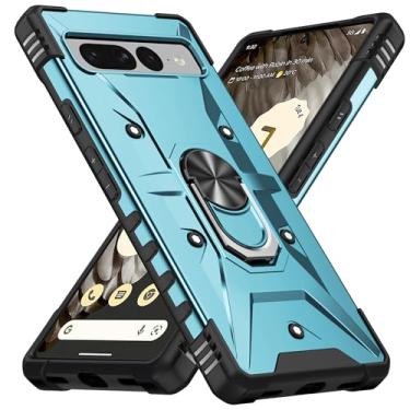 Imagem de SORAKA Capa para Google Pixel 7 Pro com suporte para anel,PC rígido e TPU macio,proteção dupla 2 em 1,compatível com suportes magnéticos para carros