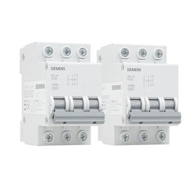 Imagem de Kit 2 Disjuntores Tripolar In 10A Curva C 3Ka Siemens 2 Pólo